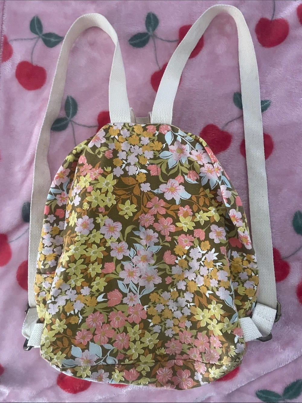 Billabong Floral  Backpack - Brown, Pink & Yellow